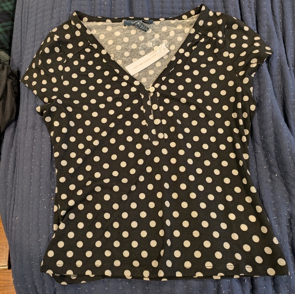 Modcloth polka dot t-shirt NWT size small - Picture 2 of 7
